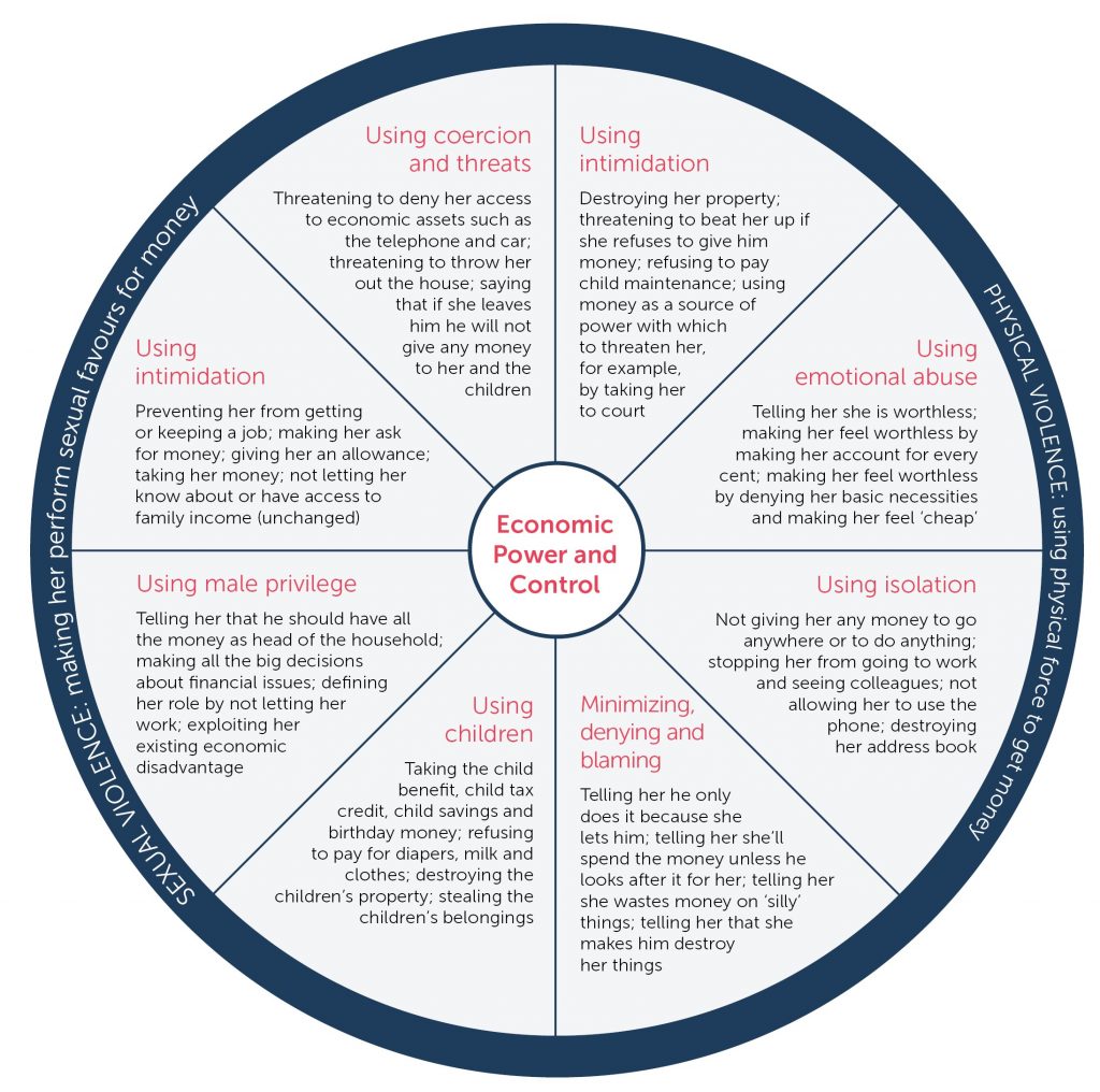 Power and control economic abuse wheel